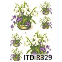 Рисовая карта для декупажа «Подснежники и фиалки», 29.7 x 21 см, 20 г/м², ITD Collection