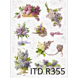 Рисовая карта для декупажа «Сирень», 29.7 x 21 см, 20 г/м², ITD Collection