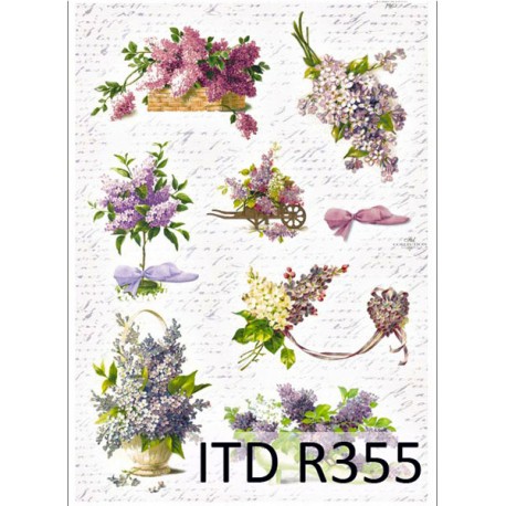 Рисовая карта для декупажа «Сирень», 29.7 x 21 см, 20 г/м², ITD Collection