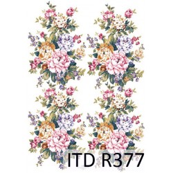 Рисовая карта для декупажа «Большие букеты роз», 29.7 x 21 см, 20 г/м², ITD Collection