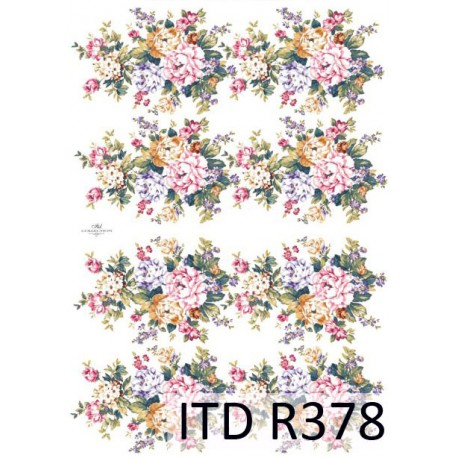 Рисовая карта для декупажа «Букеты роз», 29.7 x 21 см, 20 г/м², ITD Collection