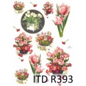 Рисовая карта для декупажа «Тюльпаны в букетах», 29.7 x 21 см, 20 г/м², ITD Collection