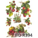 Рисовая карта для декупажа «Кусты клубники», 29.7 x 21 см, 20 г/м², ITD Collection