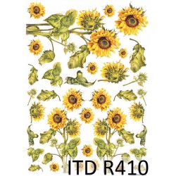 Рисовая карта для декупажа «Подсолнухи», 29.7 x 21 см, 20 г/м², ITD Collection