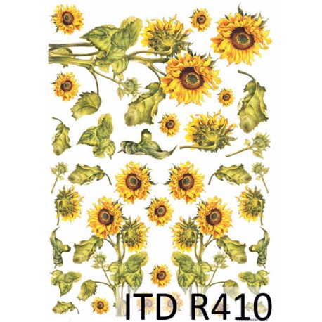 Рисовая карта для декупажа «Подсолнухи», 29.7 x 21 см, 20 г/м², ITD Collection