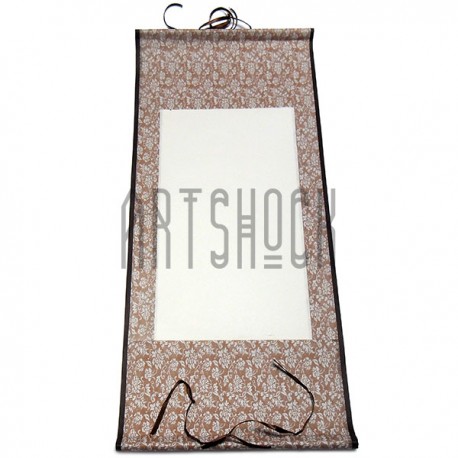 Свиток для китайской каллиграфии и живописи, красные цветы, р-р: 30.5 x 67 см.