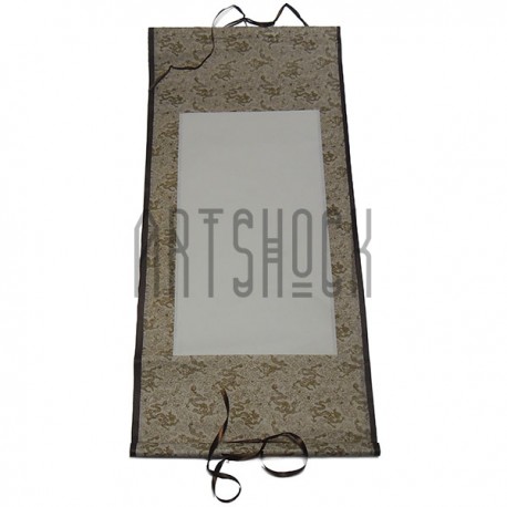 Свиток для китайской каллиграфии и живописи, коричневый дракон, р-р: 30.5 x 67 см.