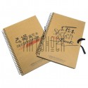 Блокнот - альбом (скетчбук) для эскизов на спирали SKETCH BOOK с завязками, 190 x 262 мм.