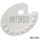 Палитра пластиковая овальная, 9 ячеек, 22 x 28 см., Maries