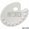 Палитра пластиковая овальная для смешивания красок, 9 ячеек, 22 x 28 см., Maries