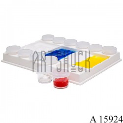 Палитра пластиковая прямоугольная, 12 баночек, 15.5 x 20.4 x 3 см., CONDA