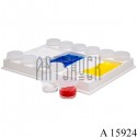 Палитра пластиковая прямоугольная, 12 баночек, 15.5 x 20.4 x 3 см., CONDA