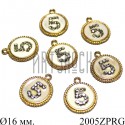 Металлическая подвеска "Chanel N°5" для скрапбукинга, Ø16 мм.