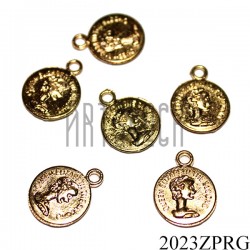 Металлическая подвеска "Золотая монета" для скрапбукинга, Ø11 мм. | Металлические подвески и украшения для декора в Украине