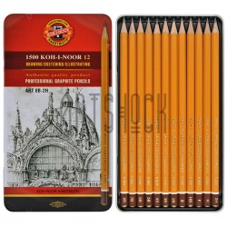 Набор карандашей чернографитных, ART HARDTMUTH, 1500 8В-2H, Koh-I-Noor
