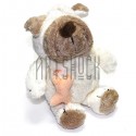 Мягкая игрушка "Белая собака с косточкой", NICI