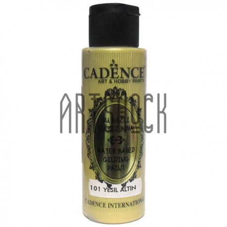 Краска акриловая с эффектом золочения Water-Based Gilding Paint, Green Gold / Зеленое Золото, 70 мл, Cadence