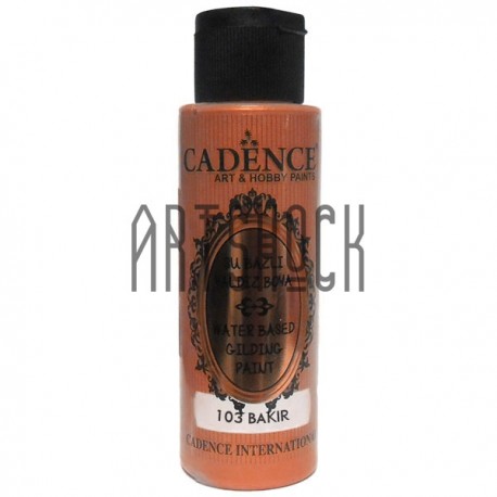 Краска акриловая с эффектом золочения Water-Based Gilding Paint, Copper / Медь, 70 мл, Cadence