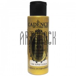Краска акриловая с эффектом золочения Water-Based Gilding Paint, Super Gold / Супер Золото, 70 мл, Cadence