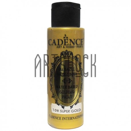 Краска акриловая с эффектом золочения Water-Based Gilding Paint, Super Gold / Супер Золото, 70 мл, Cadence