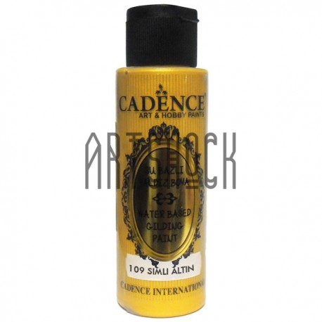Краска акриловая с эффектом золочения Water-Based Gilding Paint, Glitter Gold / Яркое Золото, 70 мл, Cadence