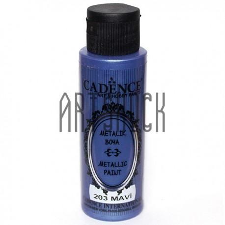 Краска акриловая «металлик», Blue / Голубая, 70 мл, Cadence