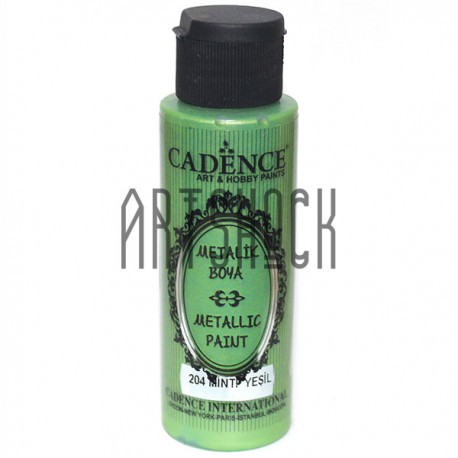 Краска акриловая «металлик», Mint Green / Мятная, 70 мл, Cadence