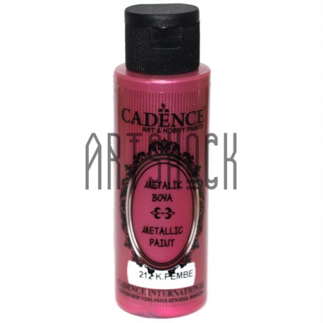 Краска акриловая «металлик», Dark Pink / Темно-розовая, 70 мл, Cadence