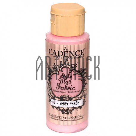 Краска по ткани матовая Style Matt Fabric, Baby Pink / Розовая, 59 мл, Cadence