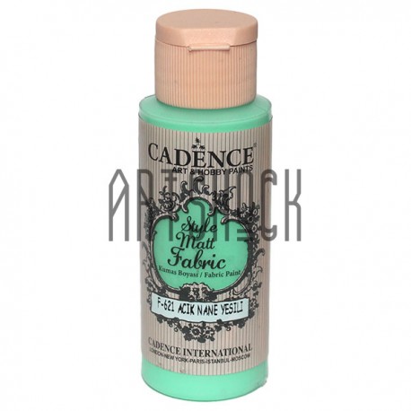 Краска по ткани матовая Style Matt Fabric, Light Mint Green / Мятная, 59 мл, Cadence