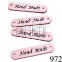 Набор декоративных бирок (нашивок, лейбл, табличек) "Hand Made" розовых под кожу, 5 x 1 см., 4 штуки, REGINA