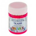 Краска акриловая флуоресцентная по ткани, розовая, 50 мл, Decola