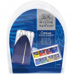 Набор акварельных красок в пластиковом пенале Mini Plus, 8 цветов + кисть, Winsor & Newton
