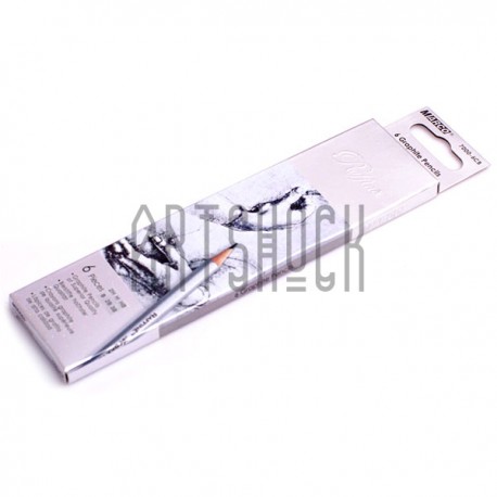 Карандаши чернографитные, шестигранные, 6 шт., Marco Raffine для черчения и рисования купить в Киеве и Украине оптом