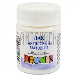 Лак акриловый матовый для финишной отделки работ, 50 мл., Decola