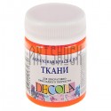 Краска акриловая по ткани, оранжевая, 50 мл, Decola